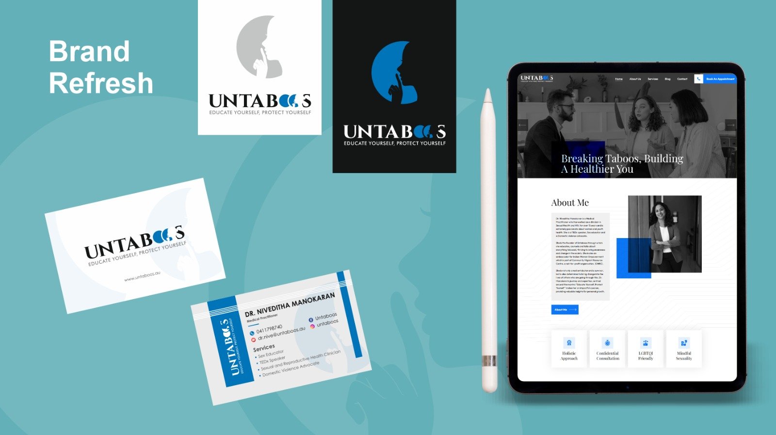 Rebranding project for an Australia-based health and wellness business by Bixel Design.
