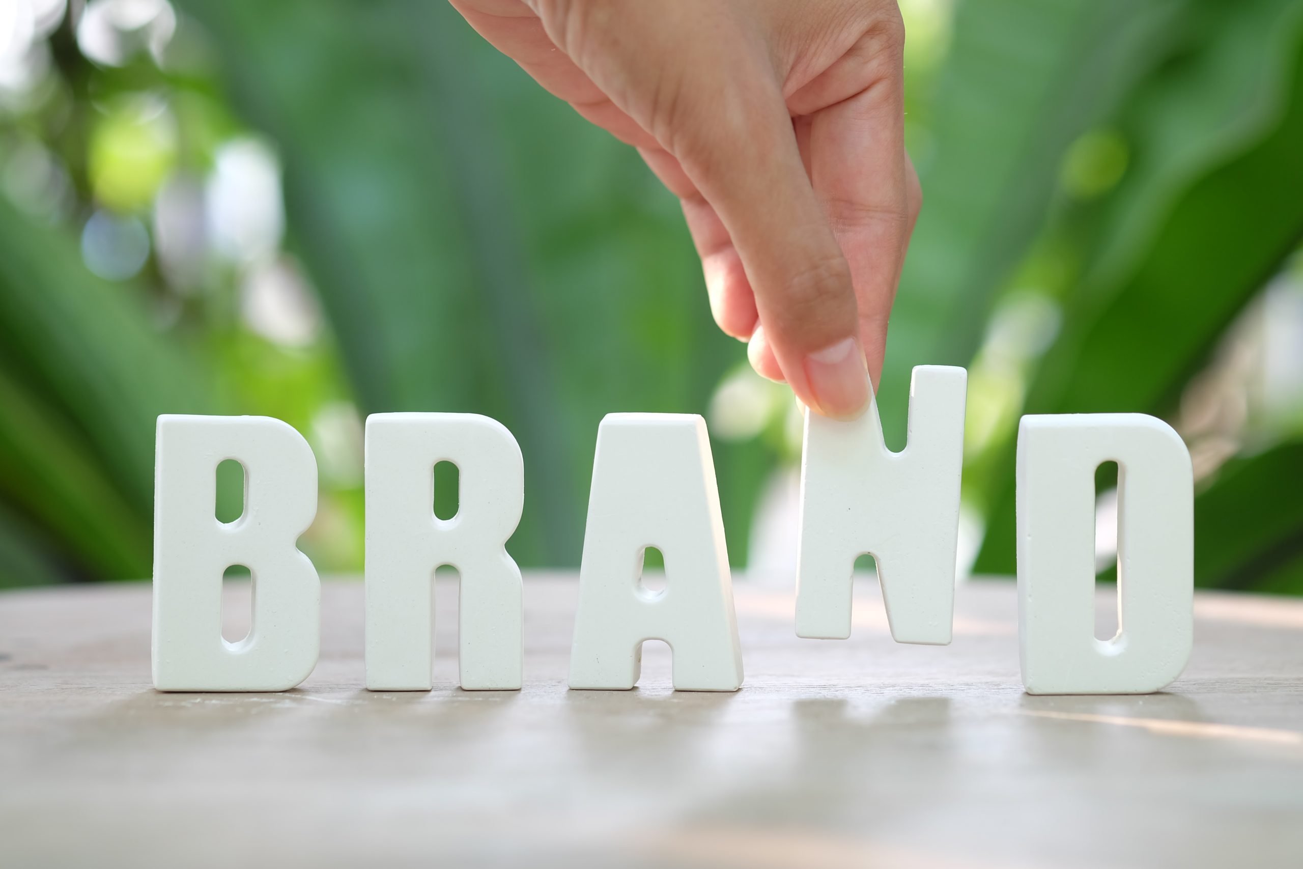 An image that says "Brand"