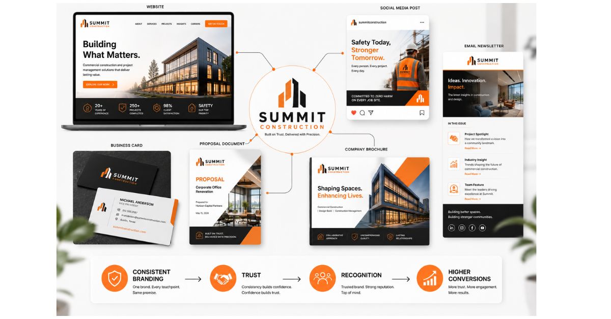 Example of contruction brand for brand consistency