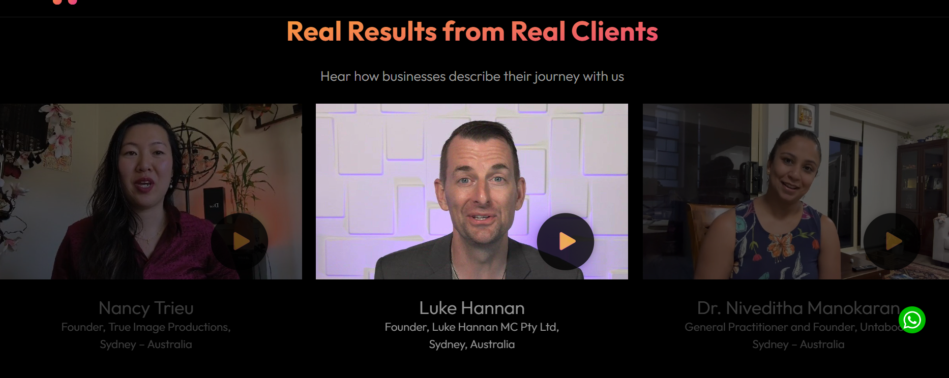 social proof example for website | Video testimonial examples | Bixel Design